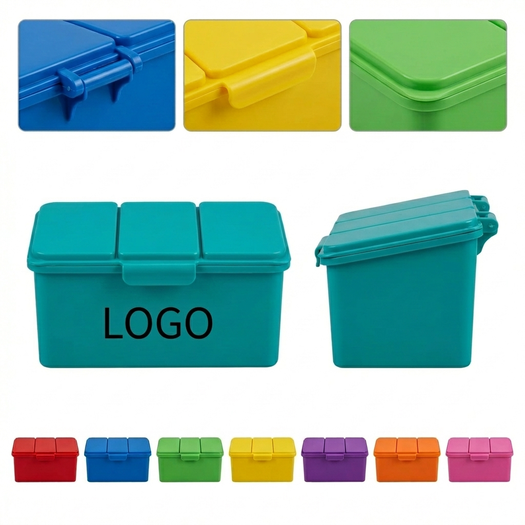 3-Lid Single-Compartment Storage Box Set