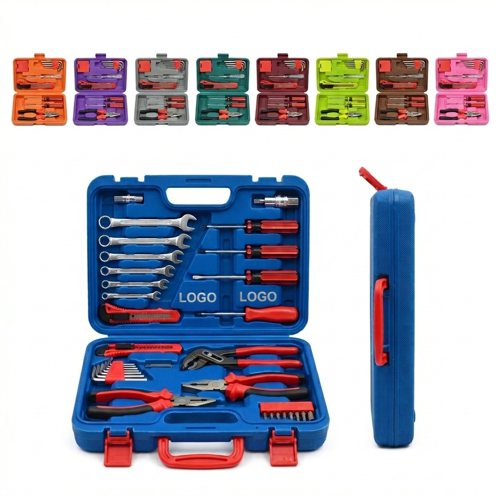 Complete Household Handyman Tool Set: 68-Piece Multi-Color DIY Toolkit in Case