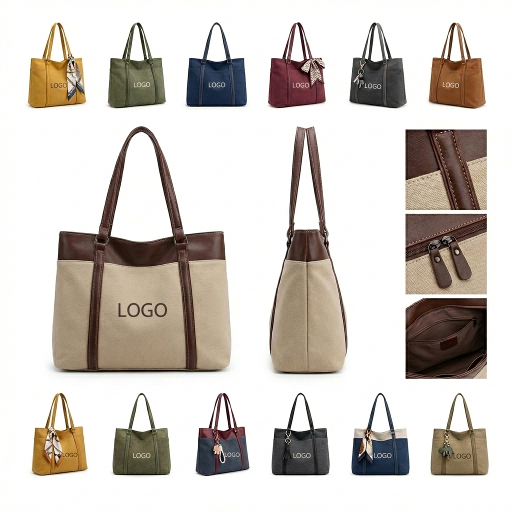 The Essential Canvas Tote for Women - Lightweight Laptop Bag, Teacher & Student Gift