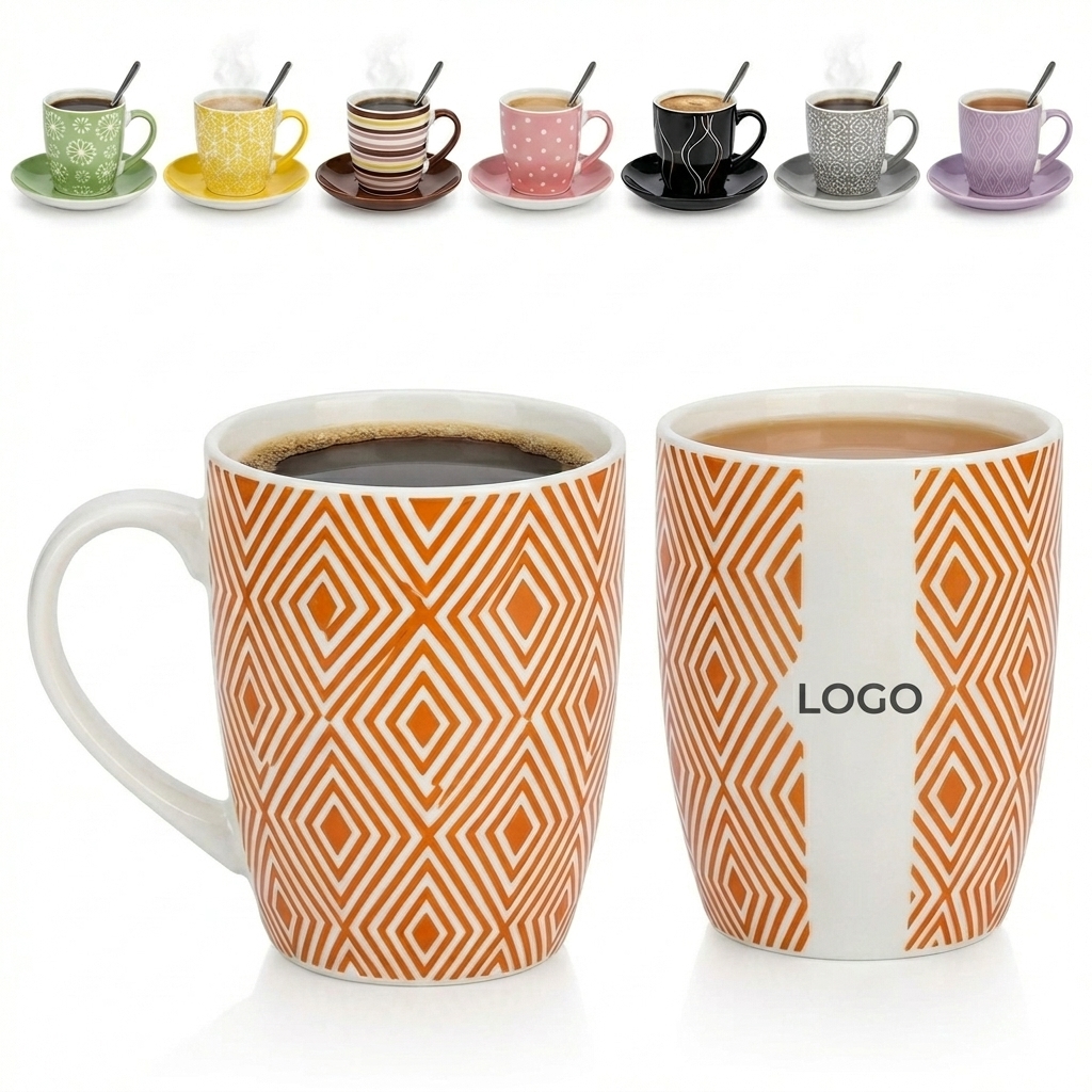 Artisan Pattern-Infused Ceramic Mug for Coffee and Tea