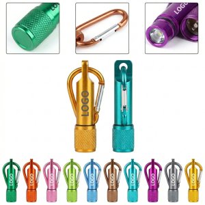 Promotional Carabiner Flashlight with Laser Engraving - 3.88" Outdoor Key Light