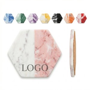 Ceramic Drink Coaster with Protective Cork Base - Custom Logo Printing Available