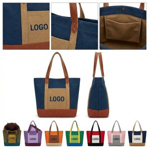 Stylish Canvas Shoulder Tote - Versatile Work, School, and Travel Bag for Women